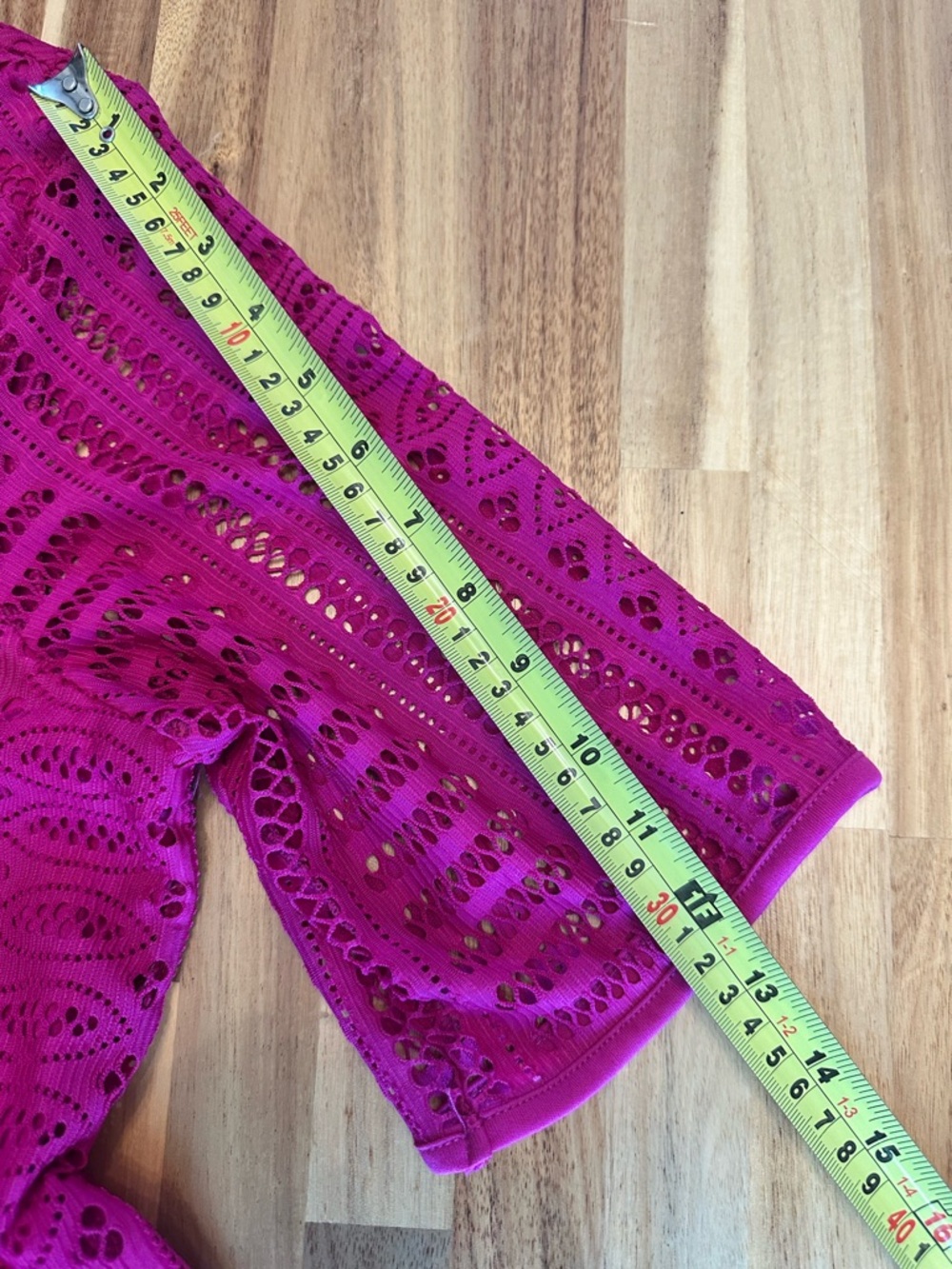 NWOT Dana Buchman Magenta Pink Crochet Lace Top Women's XL Boho Feminine - Picture 4 of 14